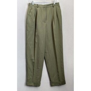 VTG Field Manor Women's Sz 12 Green Modern Classics 100% Wool Career Dress Pants